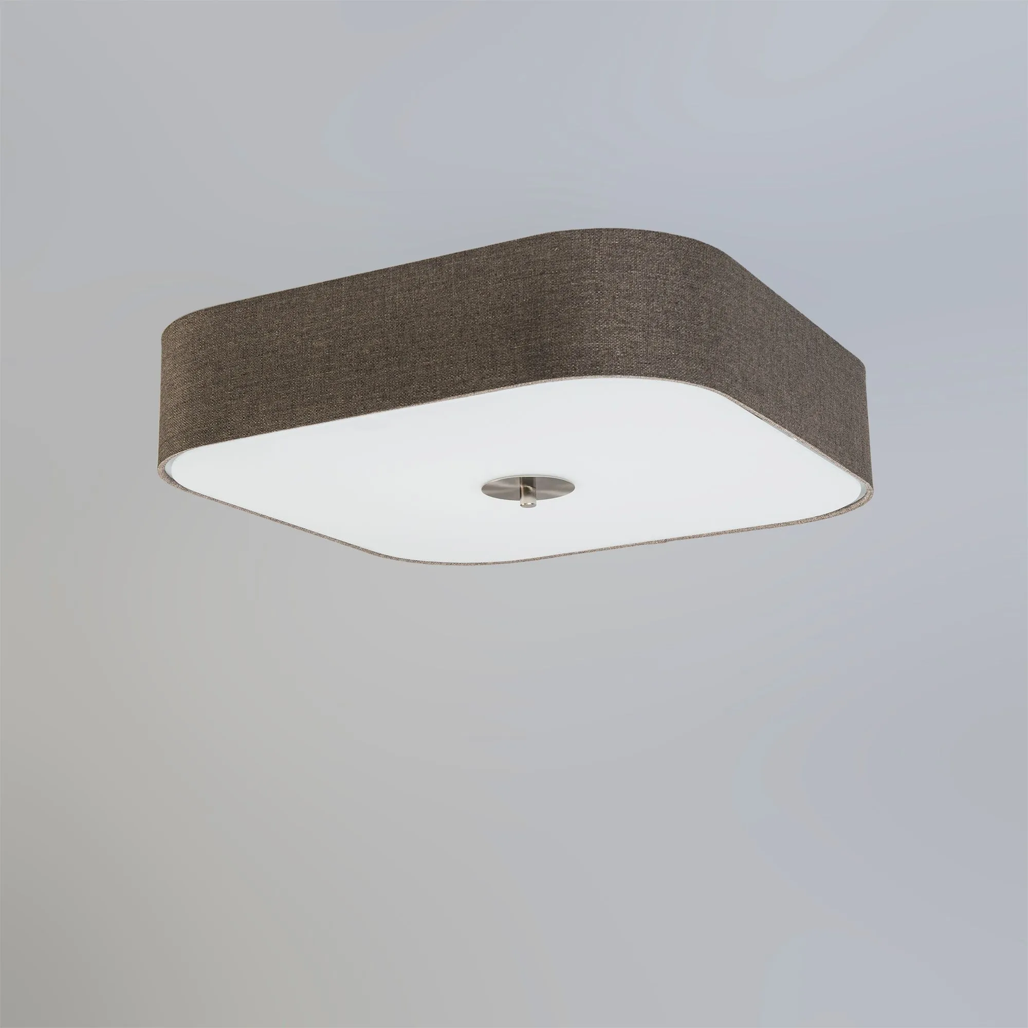 Plafoniera con paralume 'Drum Deluxe 50' moderna grigia talpa/tessuto - adatta per LED / interna