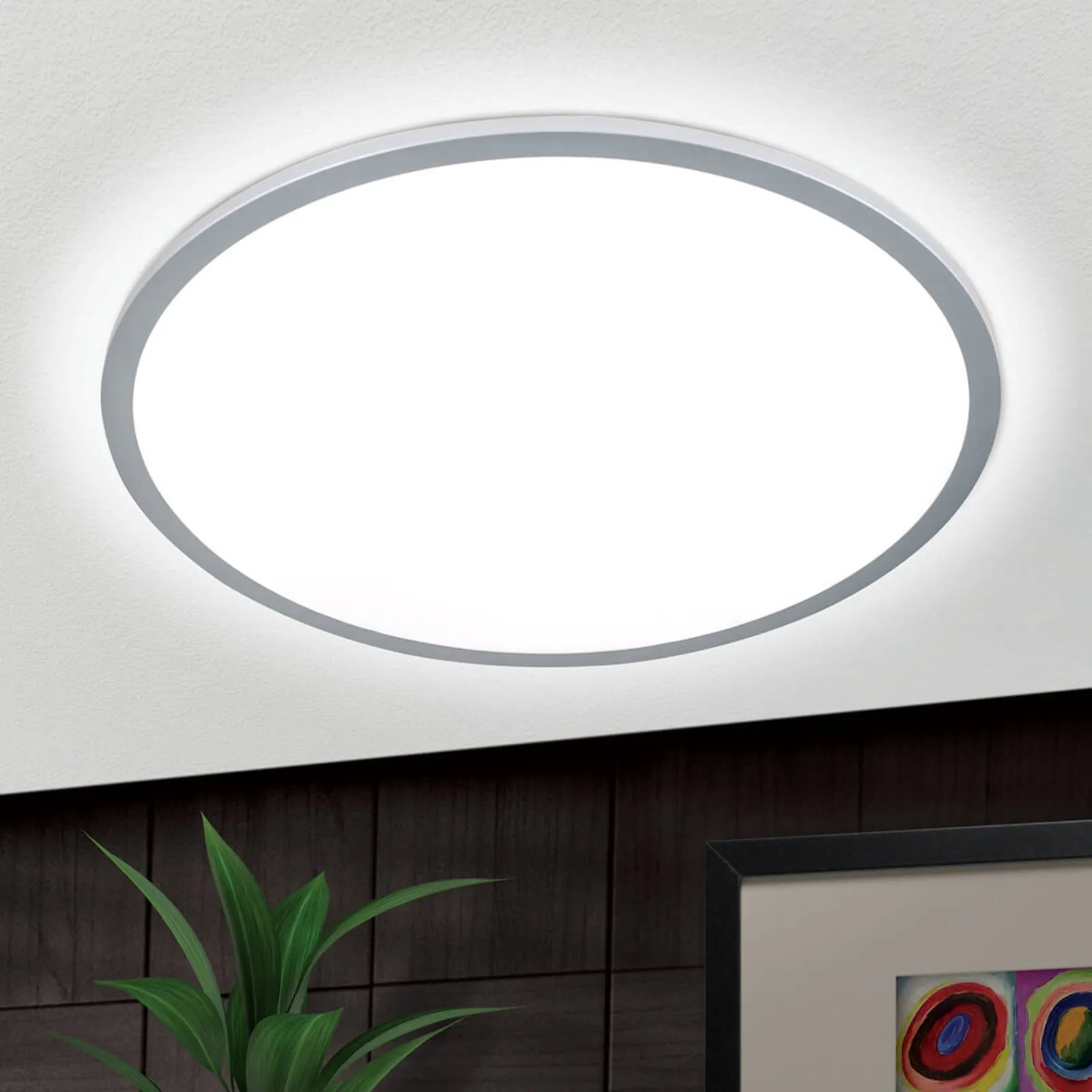 Plafoniera LED Aria color titanio, dimmerabile