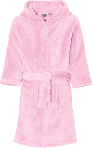 Playshoes Fleece-Bademantel, Morgenmantel Capo d'Abbigliamento, Rosa (Rosa 14), 122-128 Unisex-Bambini