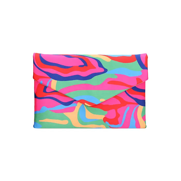 Pochette multicolor in raso