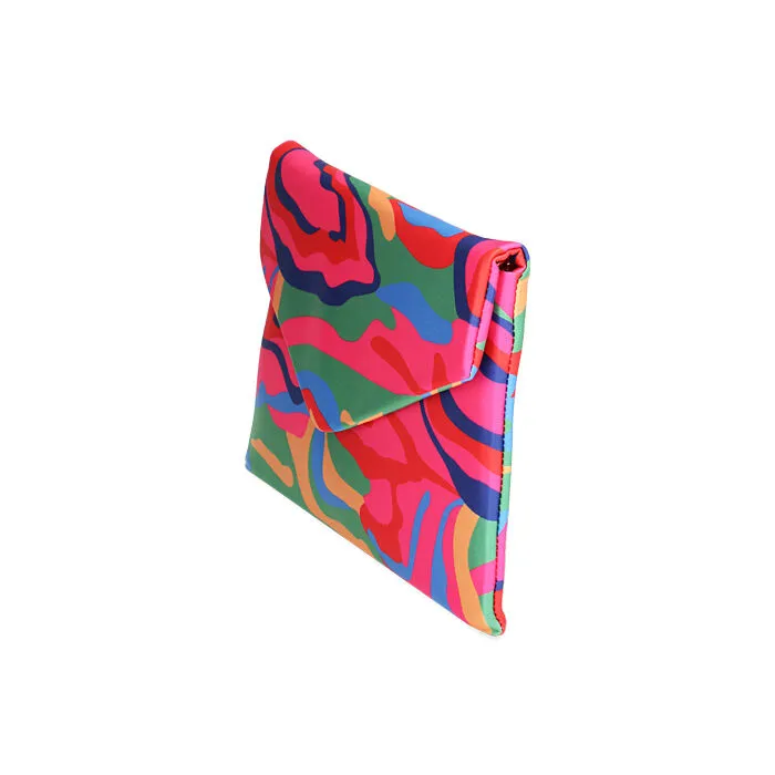 Pochette multicolor in raso