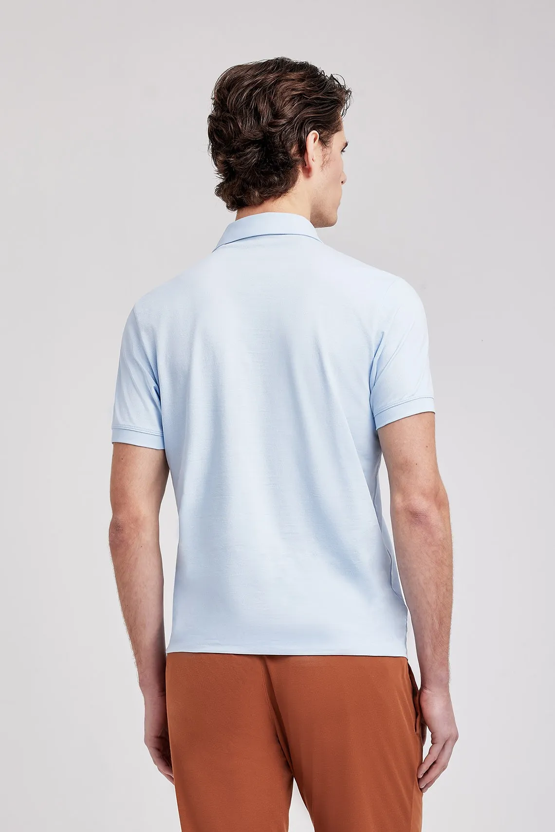POLO IN PIQUET CELESTE
