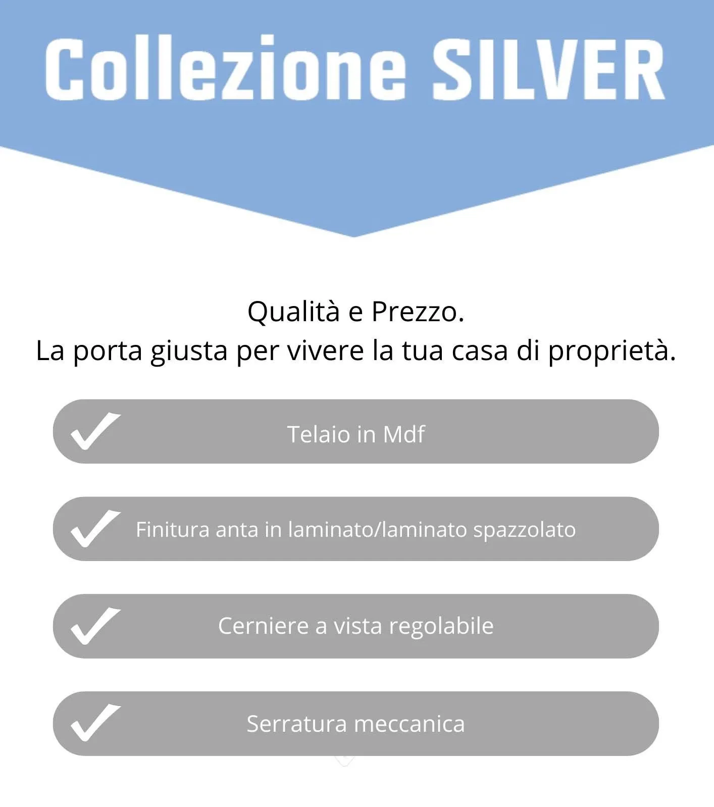 Porta scorrevole reversibile Thuile acero neve 210x80 cm