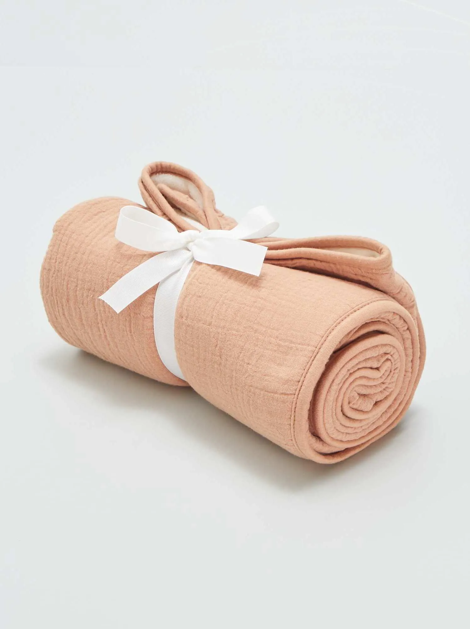 Quadrato neonato coperta in garza di cotone - BEIGE