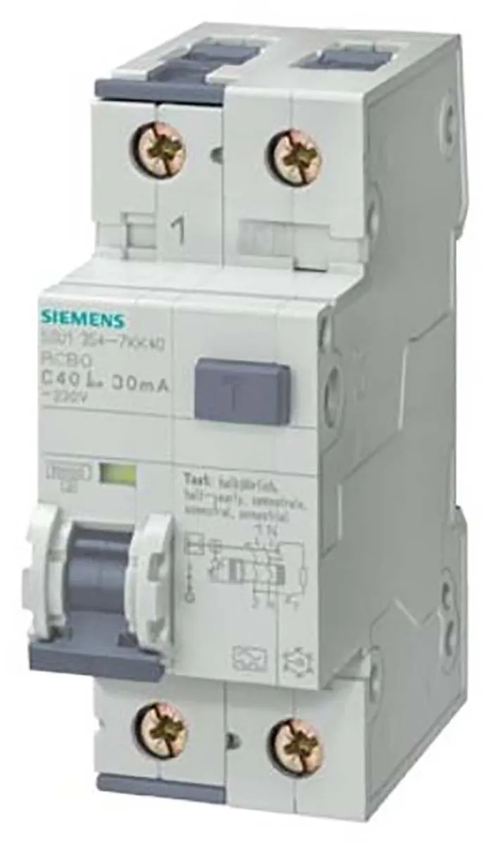 RCBO Siemens 5SU1154-6KK16, 1P, 16A, sensibilità 10mA, Montaggio Guida DIN