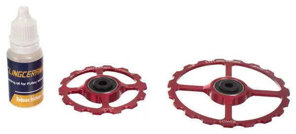 Ruote Puleggia Oversize in Ceramica Cycling 14/19T Rosse