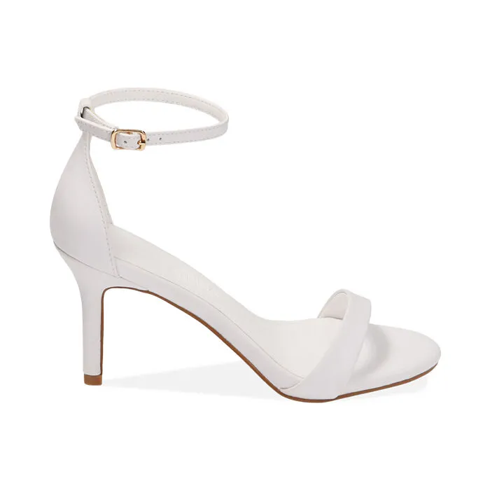 Sandali bianchi, tacco 8,5 cm