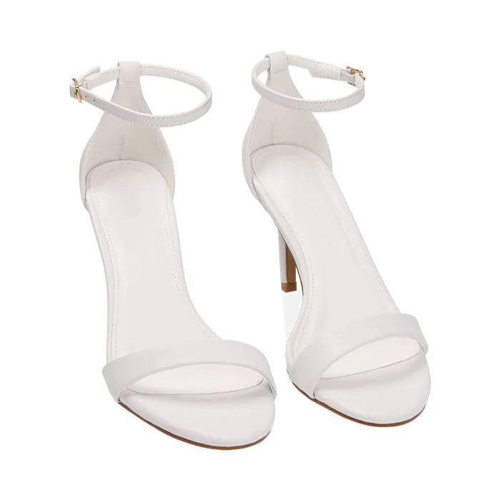 Sandali bianchi, tacco 8,5 cm