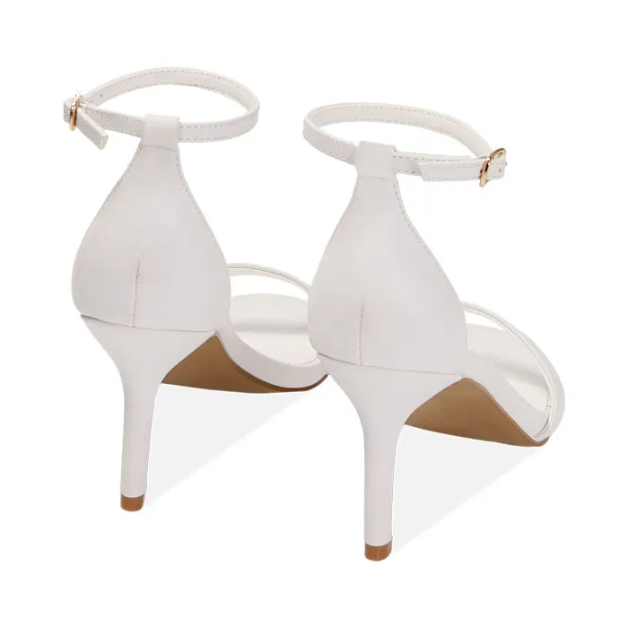 Sandali bianchi, tacco 8,5 cm