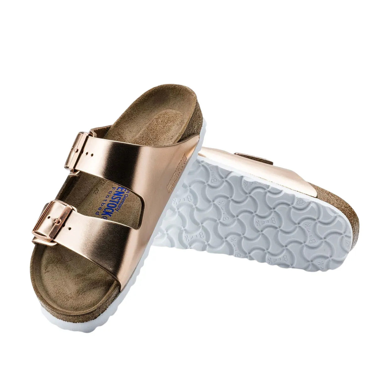 Sandali Donna Birkenstock Arizona Plantare Morbido Rame Metallizzato