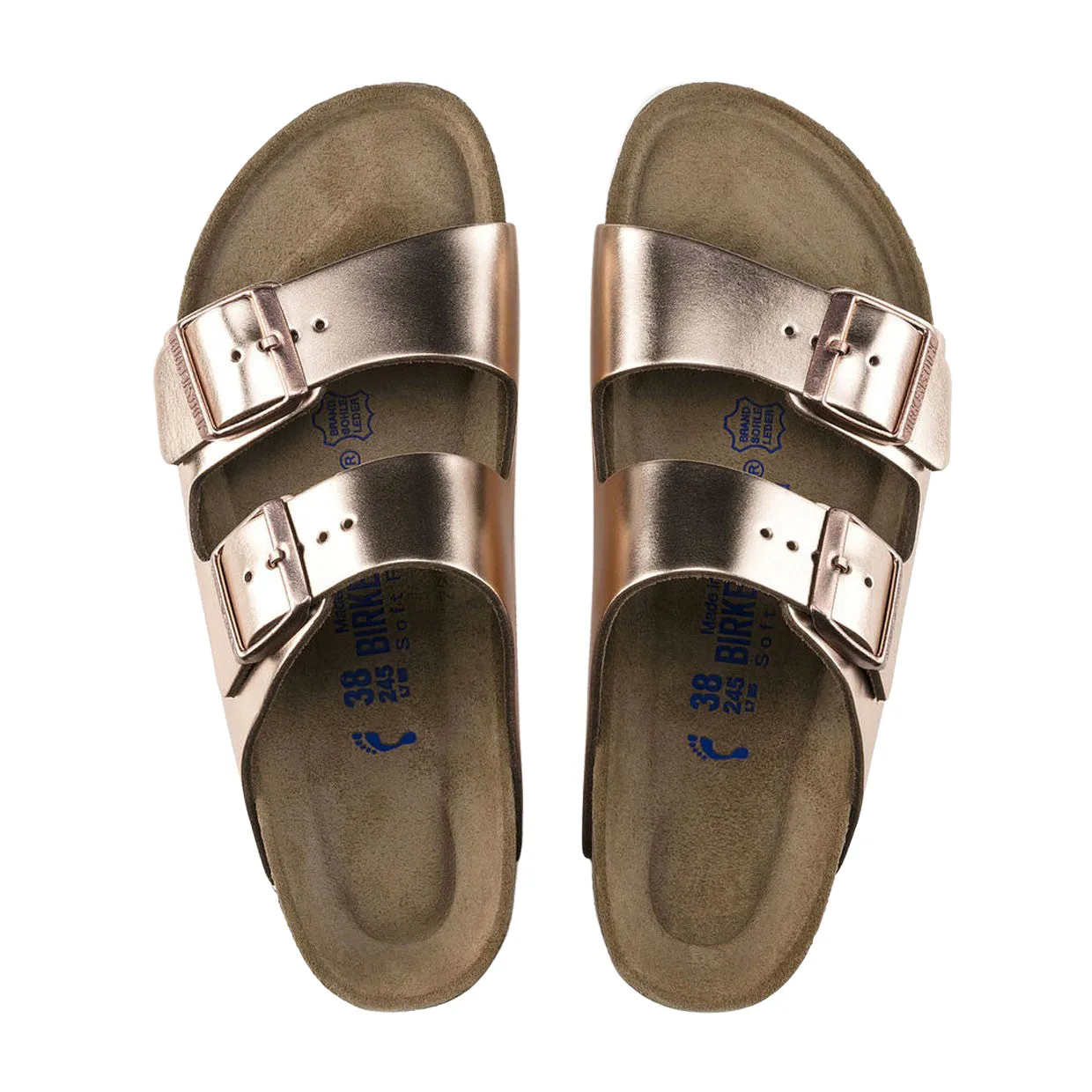 Sandali Donna Birkenstock Arizona Plantare Morbido Rame Metallizzato