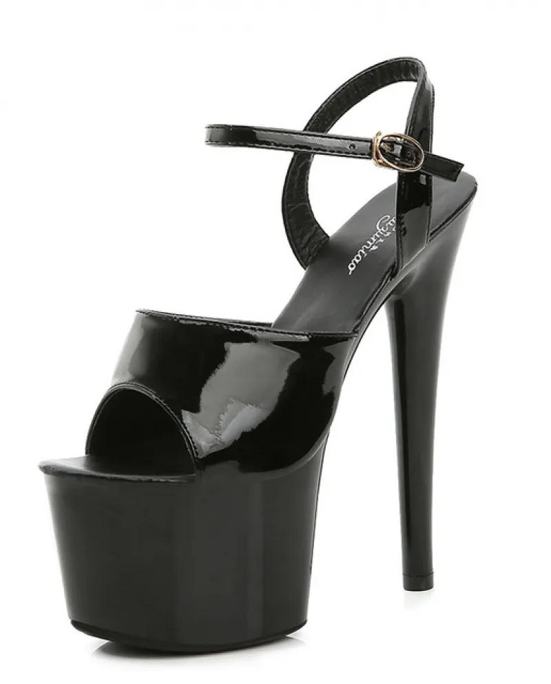 Sandali Donna Estate 2022 Sandali in pelle verniciata Tacchi Tacchi a spillo Piattaforma impermeabile Odio Sky High Ultra High S
