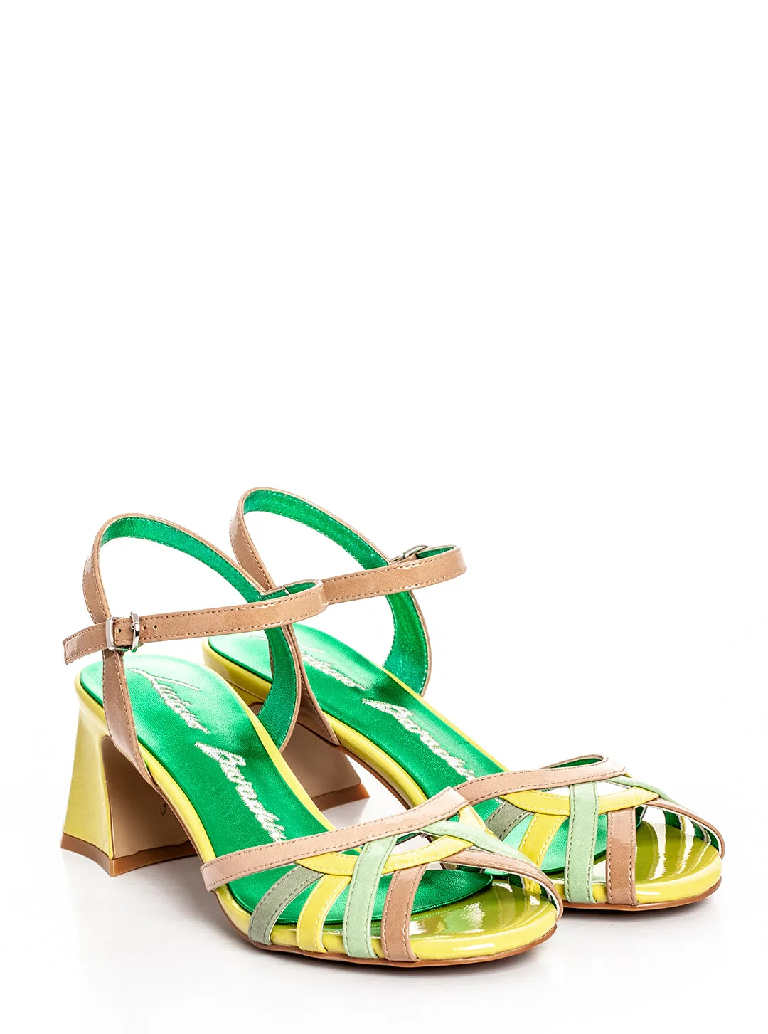 SANDALI PELLE LUCIDA LIME