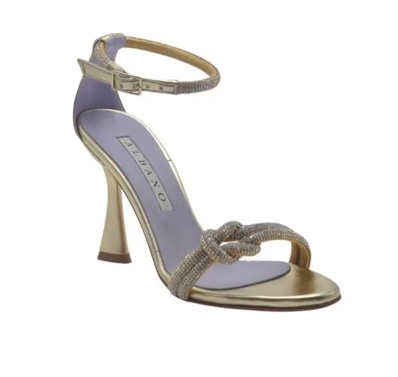 SANDALI STRASS PLATINO NODO