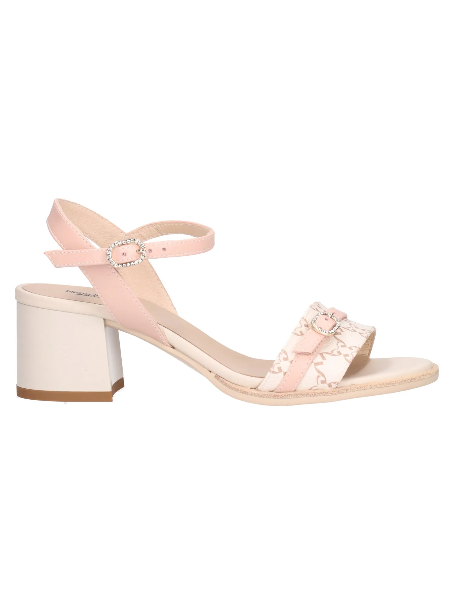 Sandalo con tacco largo Nero Giardini da donna beige e rosa
