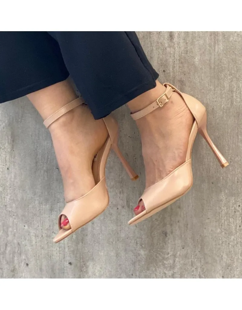 SANDALO TACCO ALTO SOTTILE BEIGE