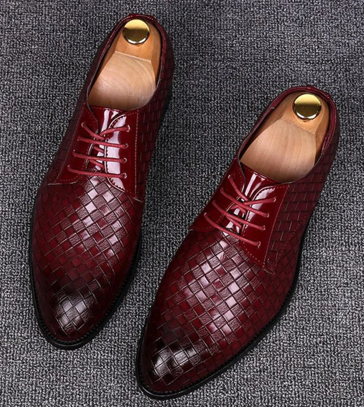 Scarpe da uomo rosse da sposa in pelle Scarpe eleganti da uomo nere rosse 2023 Pelle formale