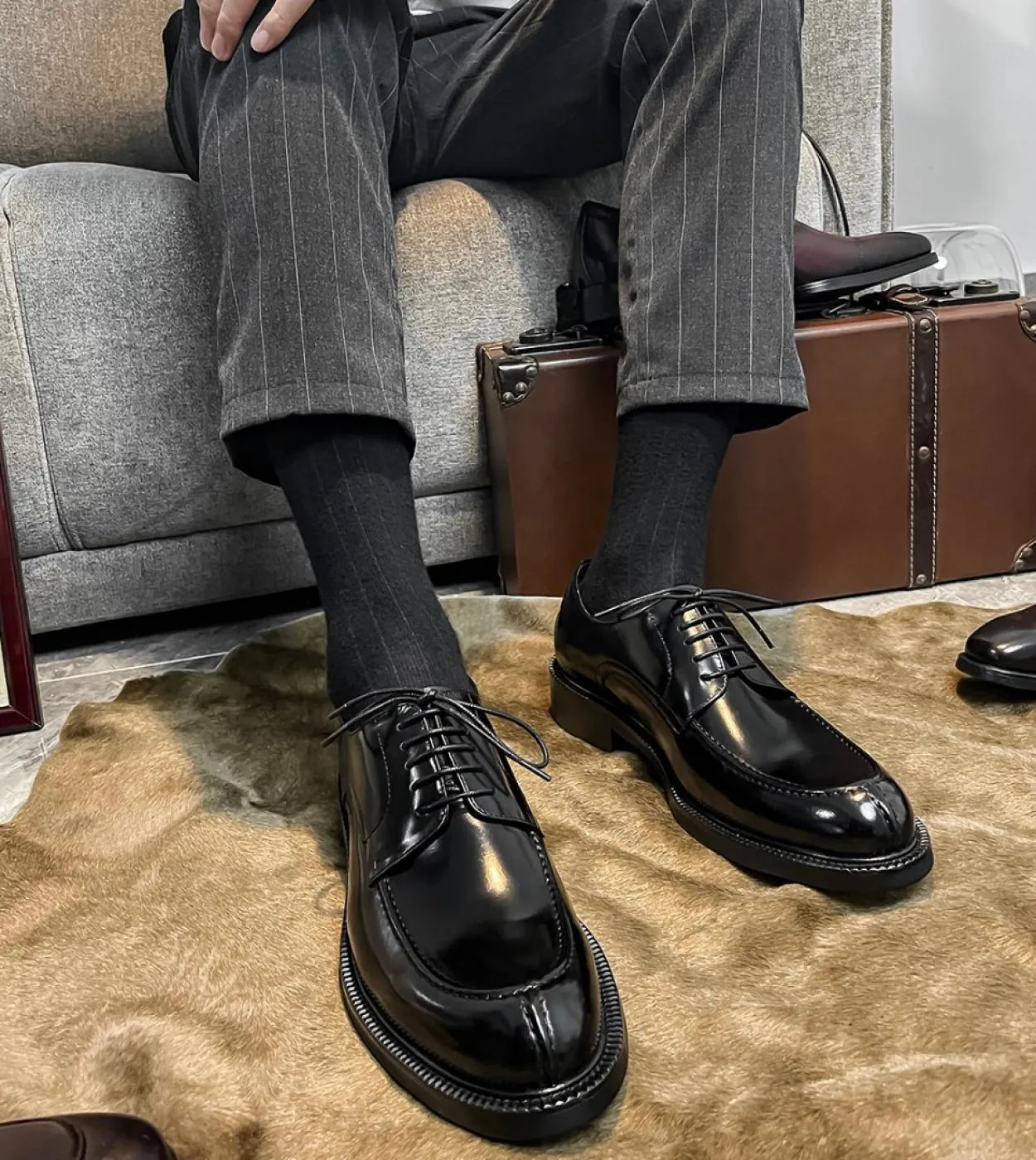 Scarpe eleganti nere Scarpe da uomo alla moda da uomo Scarpe da uomo eleganti in pelle nera da uomo originali