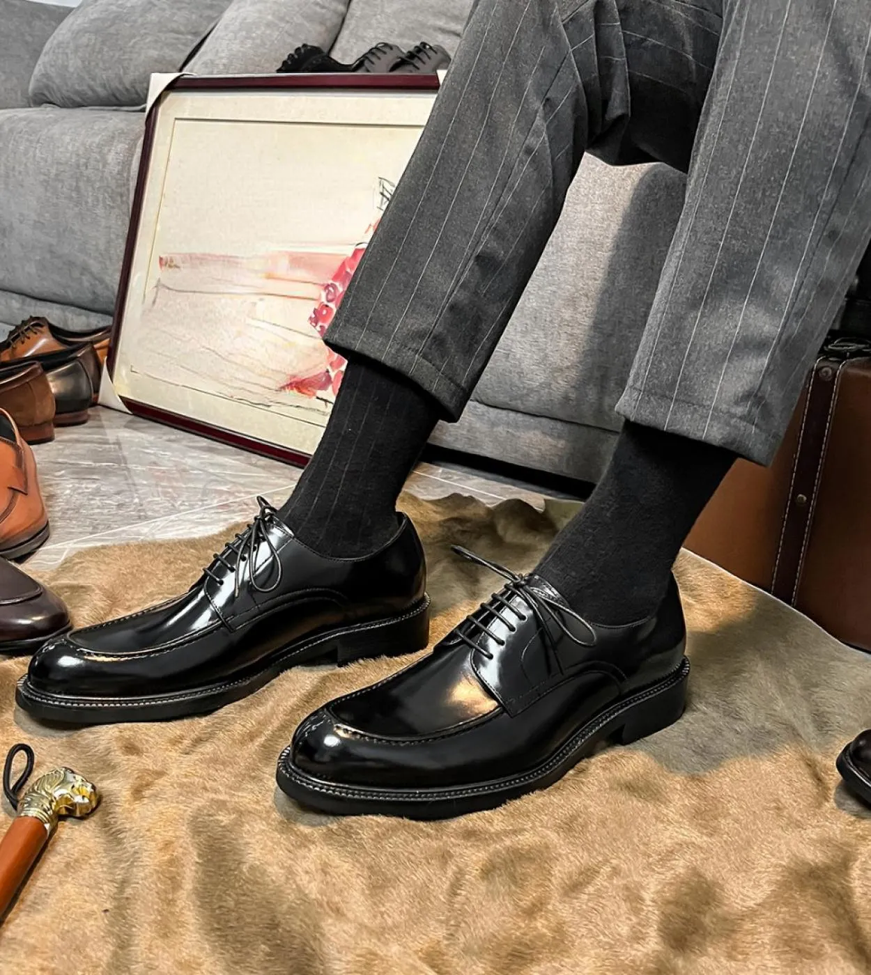 Scarpe eleganti nere Scarpe da uomo alla moda da uomo Scarpe da uomo eleganti in pelle nera da uomo originali