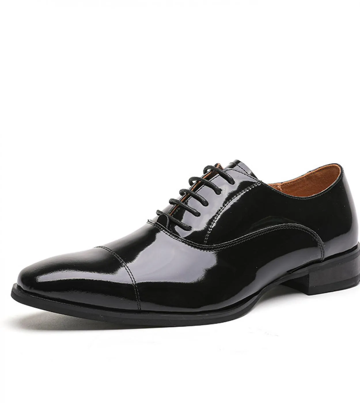 Scarpe formali da uomo in pelle verniciata di qualità 2023 Scarpe da ufficio per lavoro sociale nero di design in vera pelle di