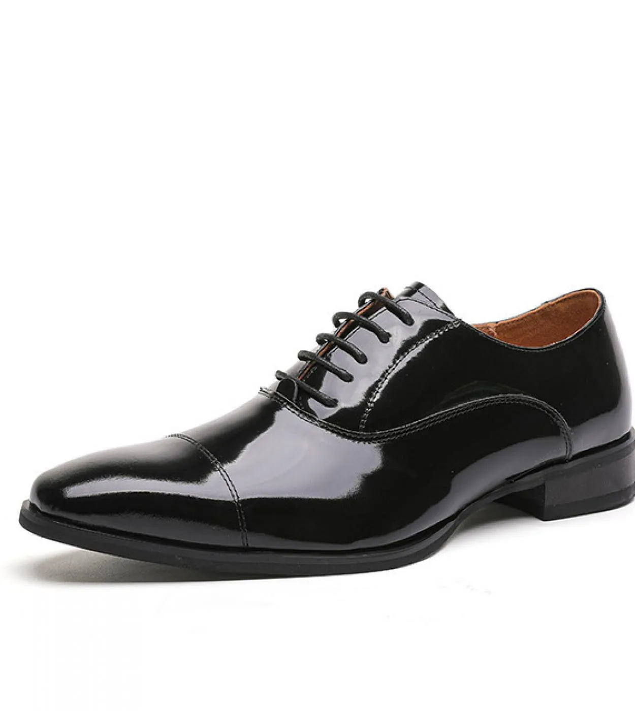 Scarpe formali da uomo in pelle verniciata di qualità 2023 Scarpe da ufficio per lavoro sociale nero di design in vera pelle di