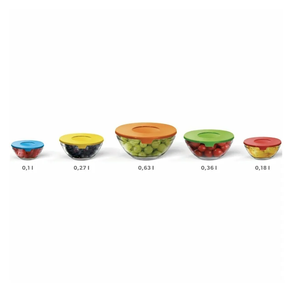 Set di 5 contenitori in vetro