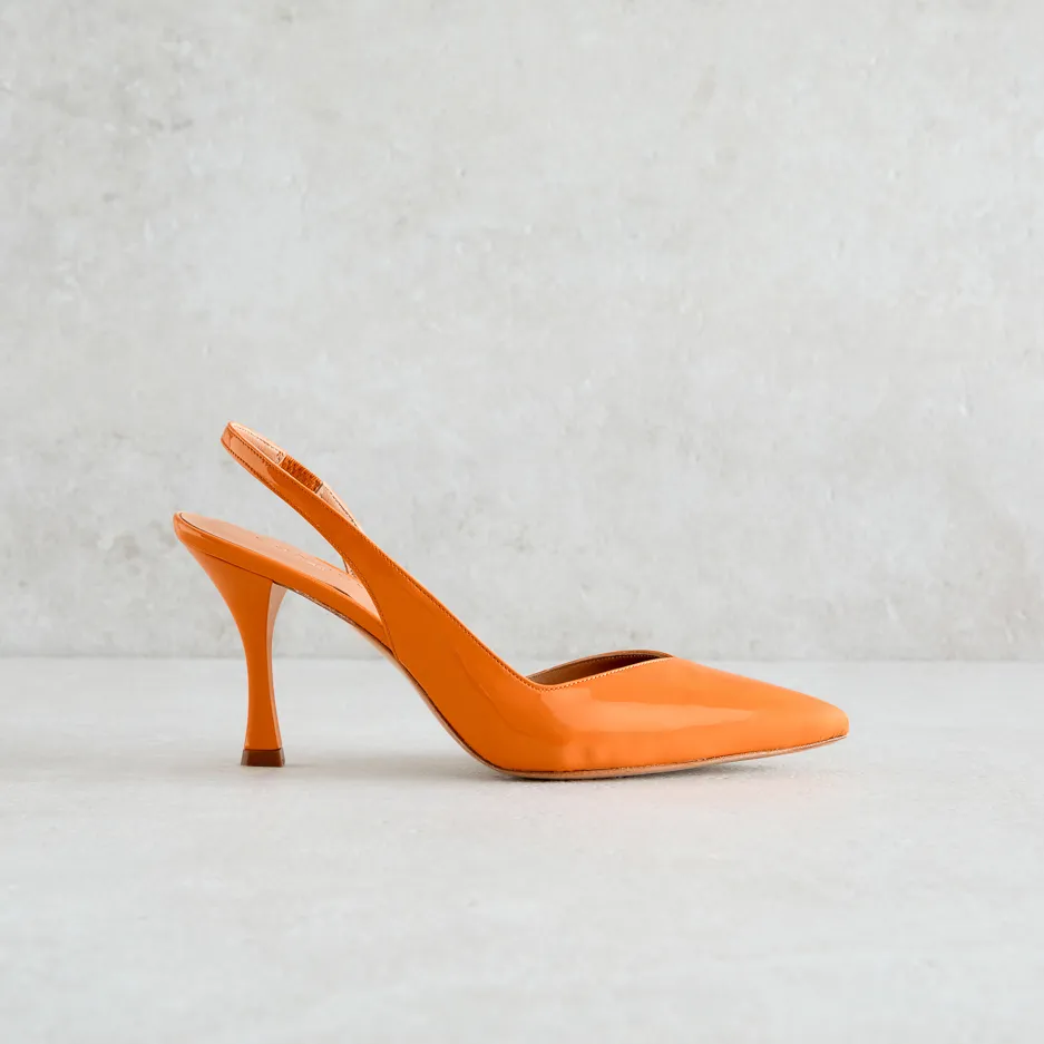 Slingback Arancio in Vernice