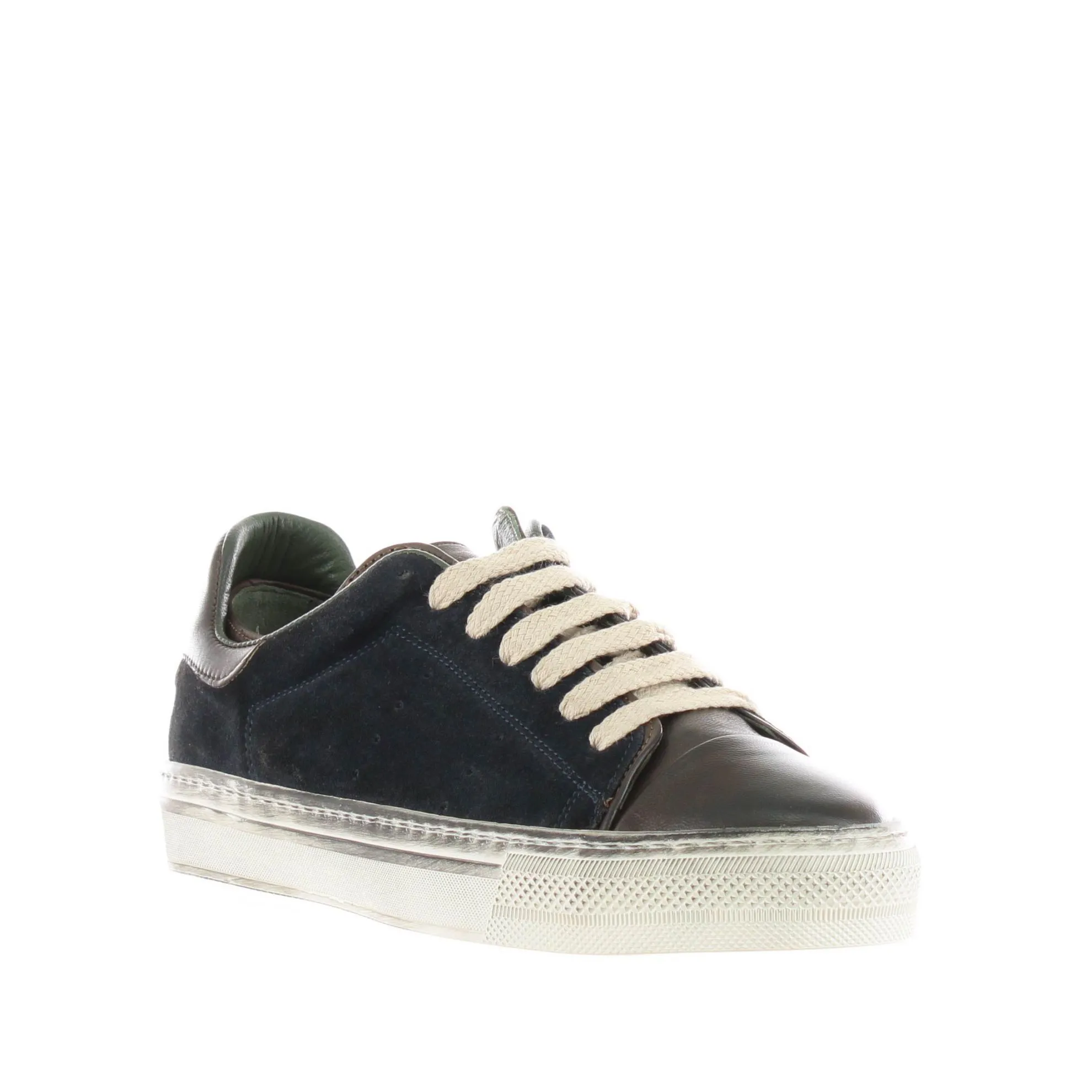 Sneaker in camoscio e pelle