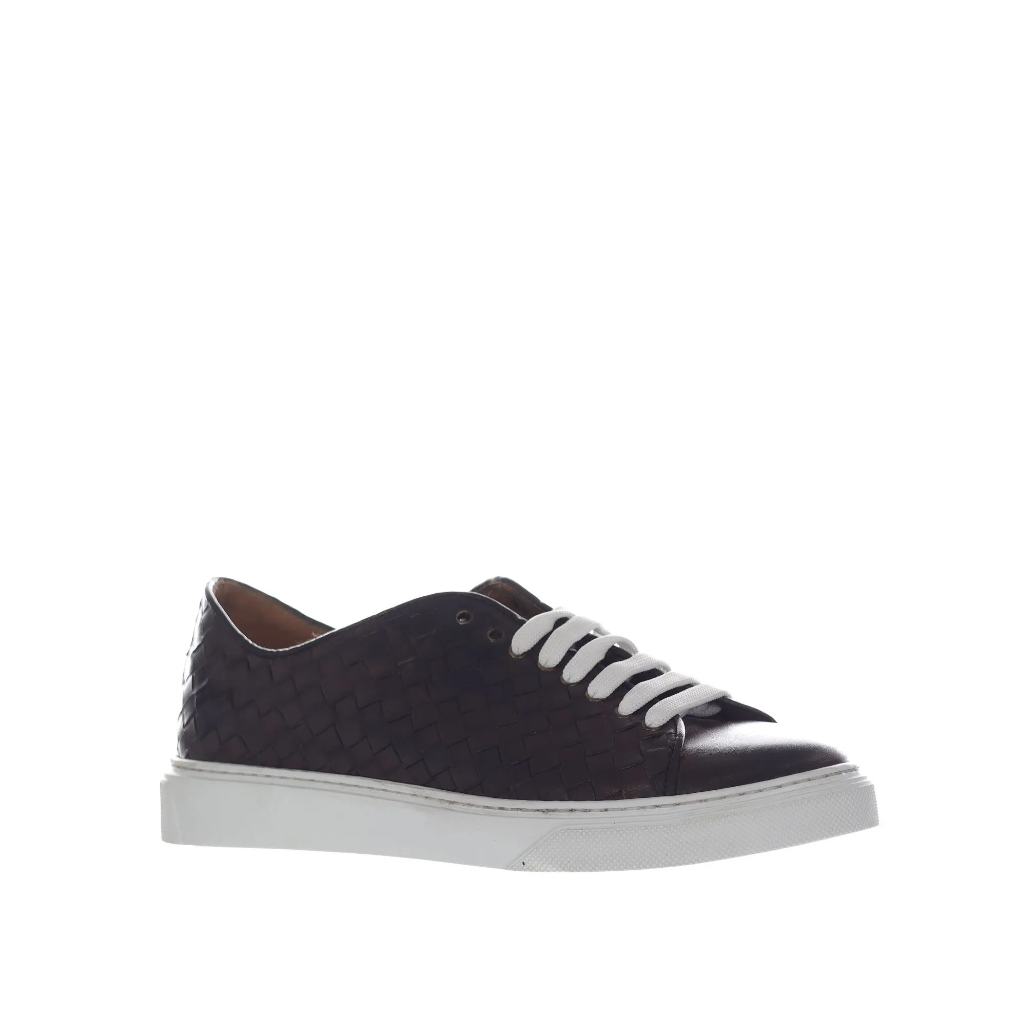 Sneaker in pelle intrecciata