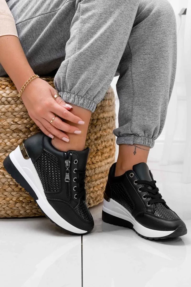 Sneakers nere con zip laterale