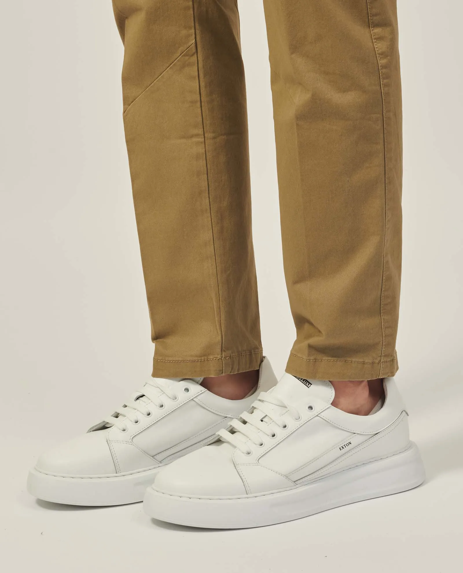 Sneakers uomo Exton in pelle con logo laterale