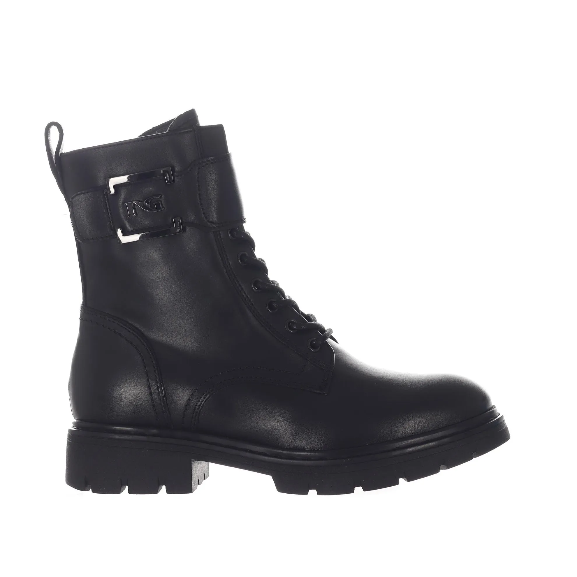 Stivaletto allacciato in pelle