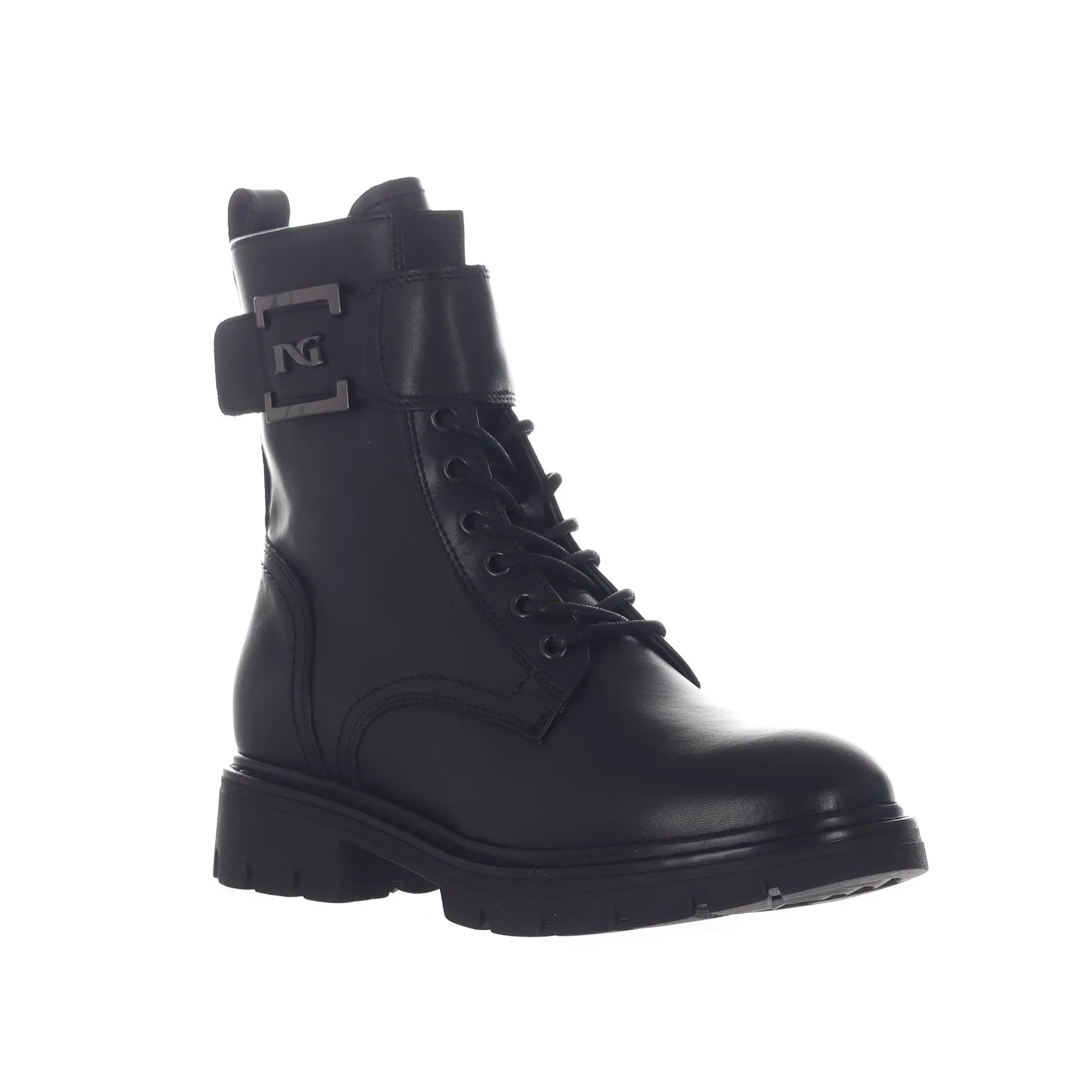 Stivaletto allacciato in pelle
