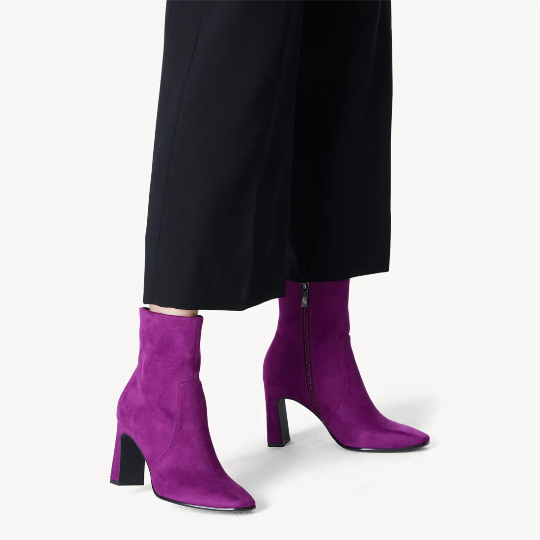 Stivaletto vegano Tamaris viola con tacco alto