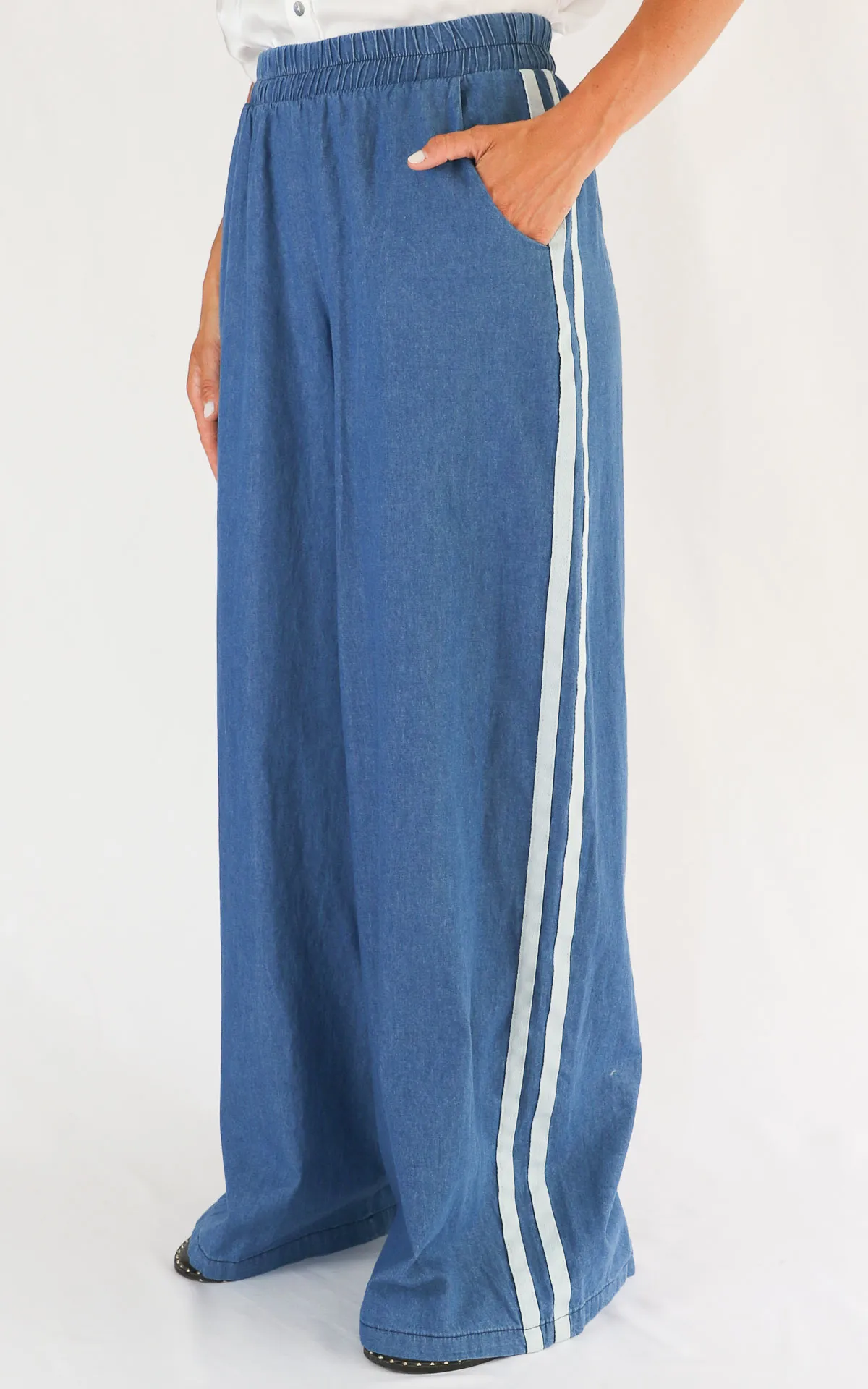 SUSYMIX – Pantalone con bande – JEANS CHAMBRAY