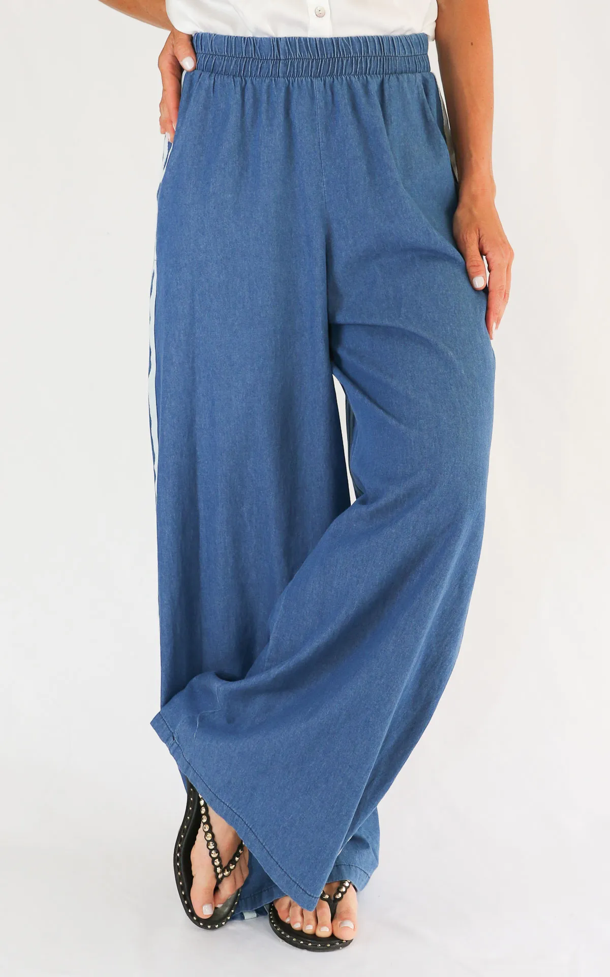 SUSYMIX – Pantalone con bande – JEANS CHAMBRAY