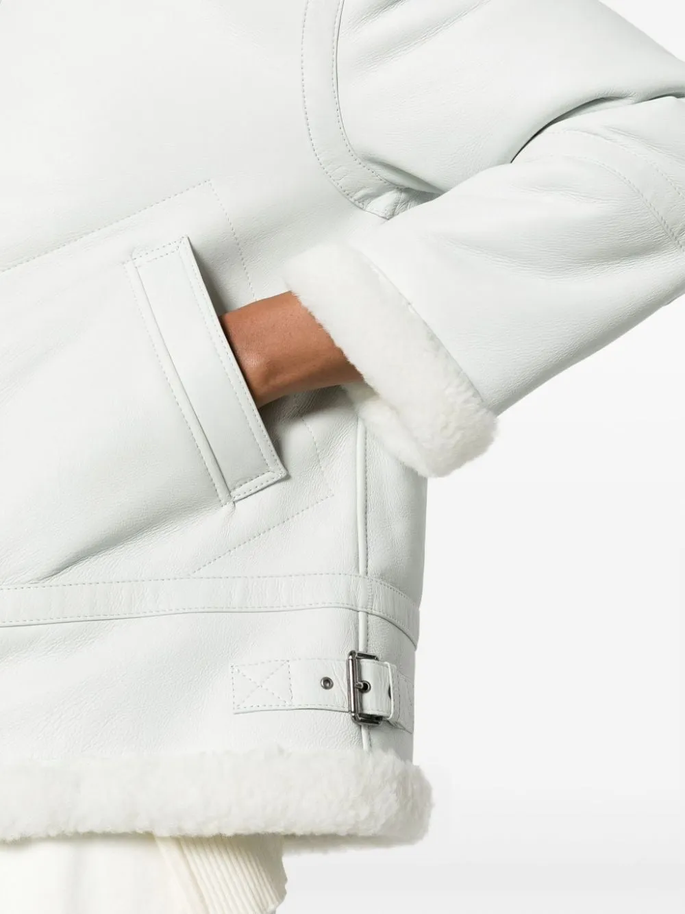 S.W.O.R.D. Giubbotto Pattern Pelle di Agnello Bianco