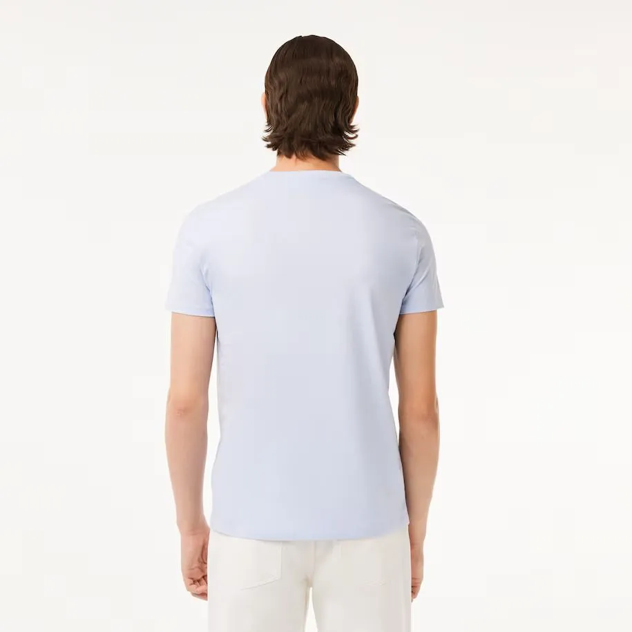 T-SHIRT CELESTE IN JERSEY DI COTONE PIMA