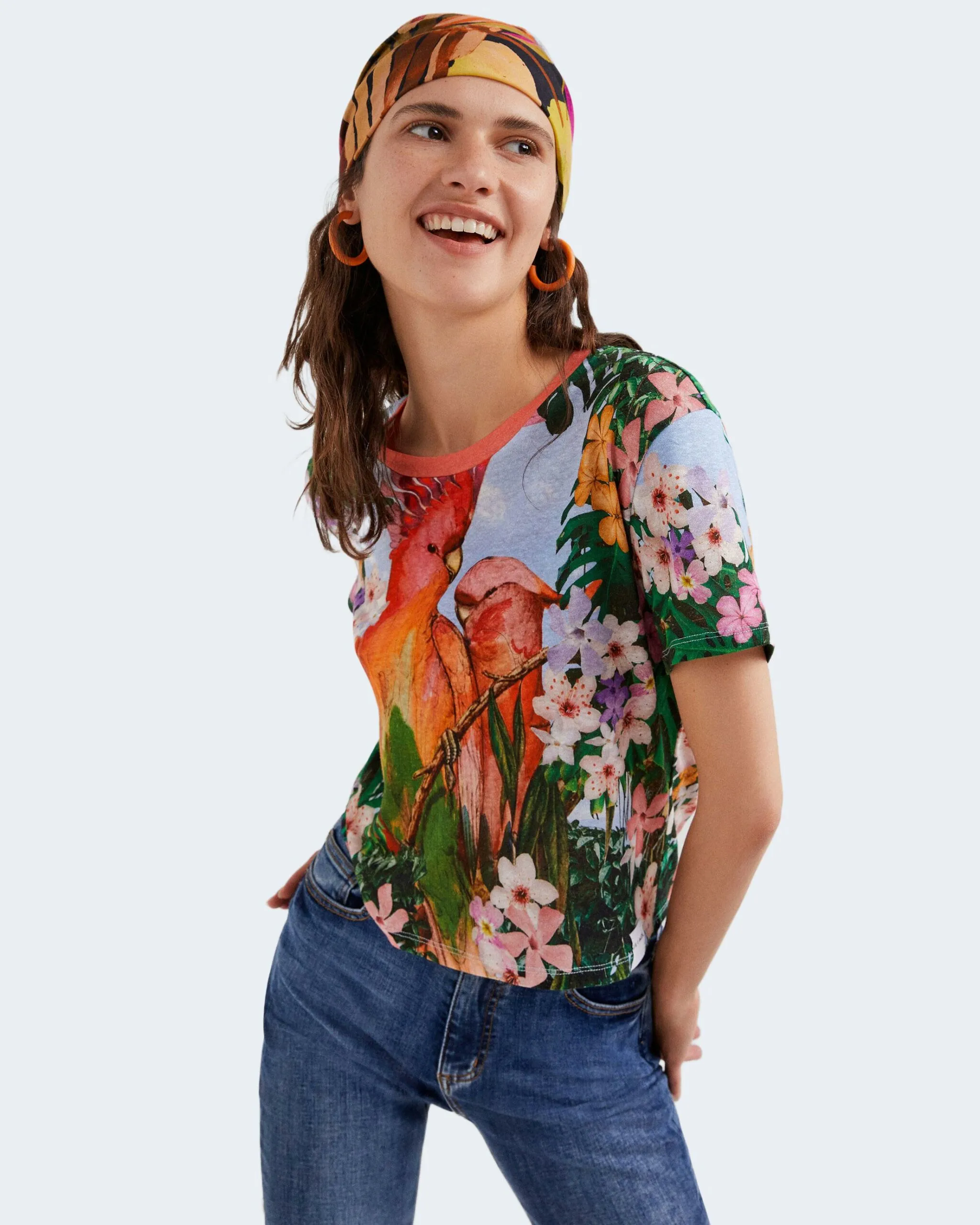 T-shirt Desigual parrot Celeste