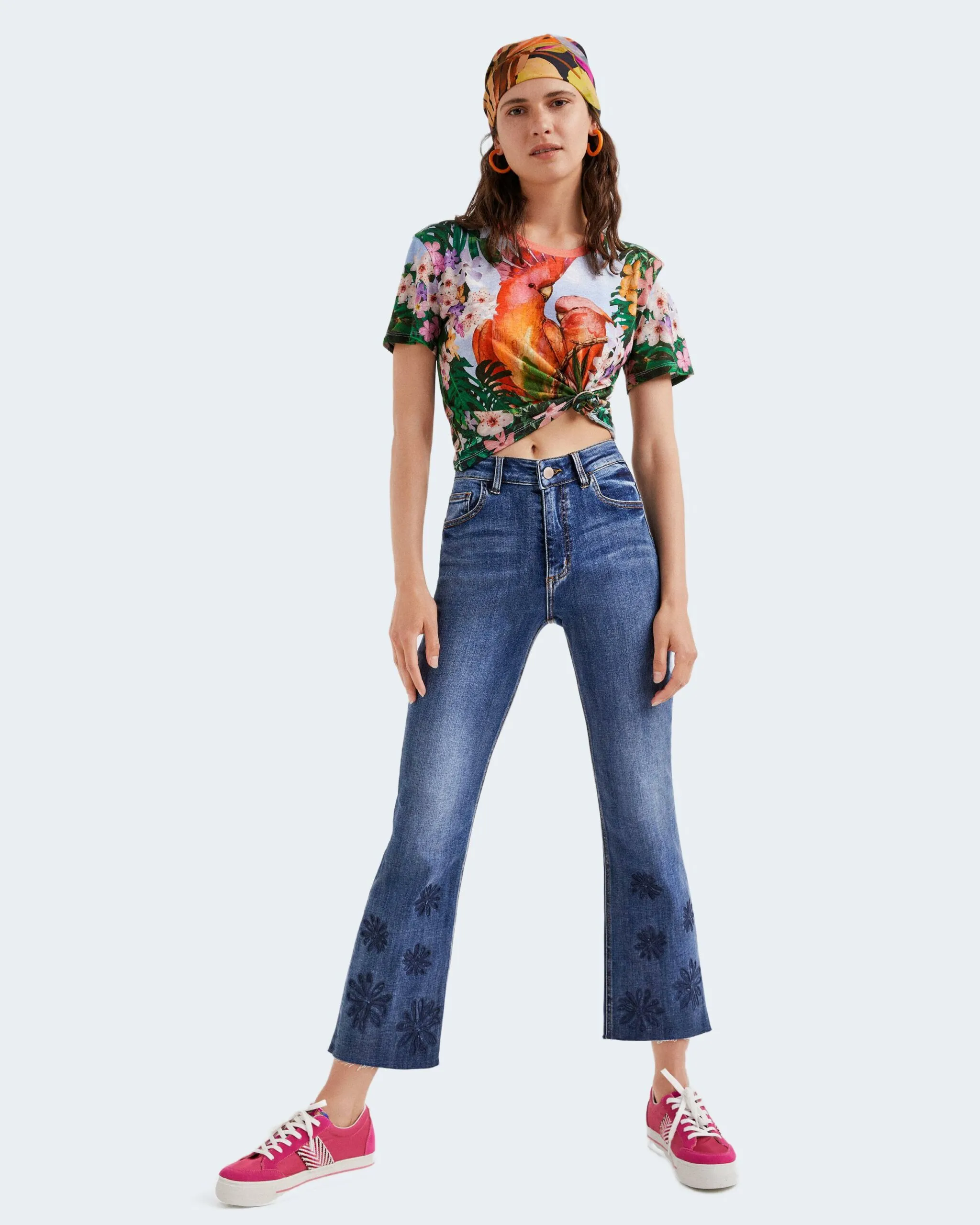 T-shirt Desigual parrot Celeste