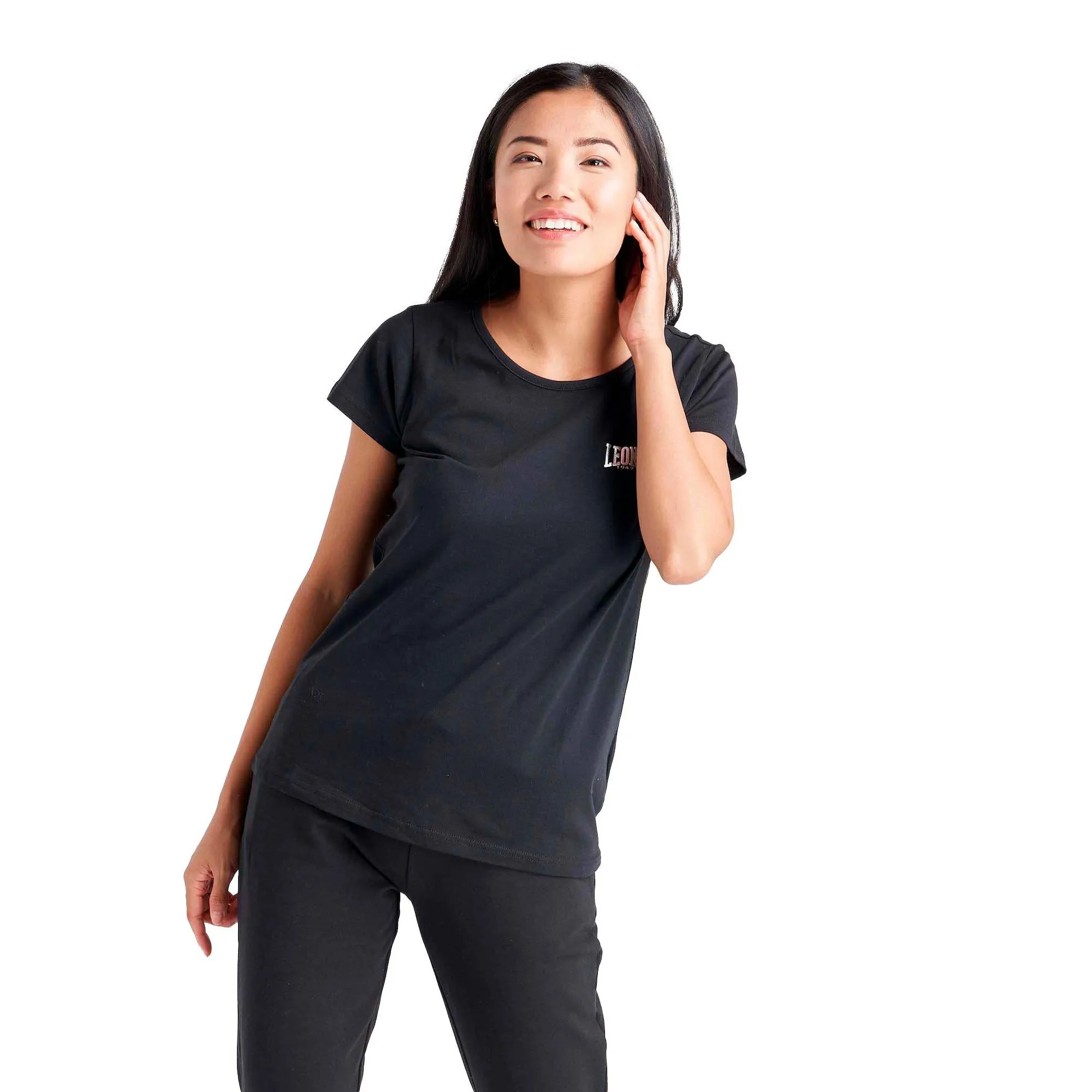 T-shirt logo piccolo donna con maniche corte Basic