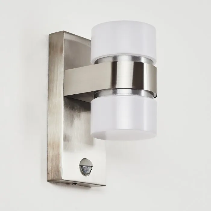 Tiarp Applique da esterno LED Nichel opaco, 2-Luci, Sensori di movimento