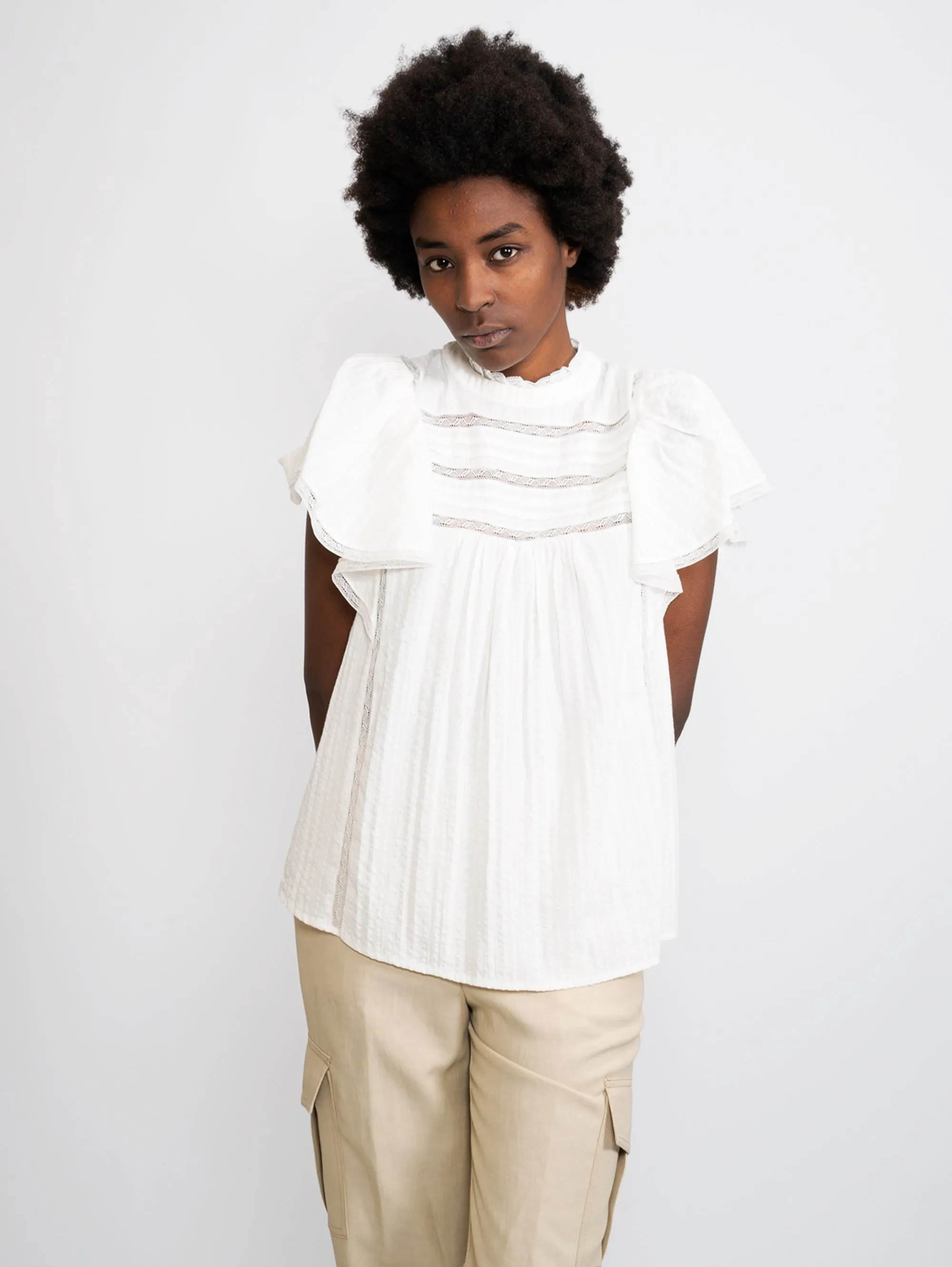 Top in Mussola di Cotone Bianco