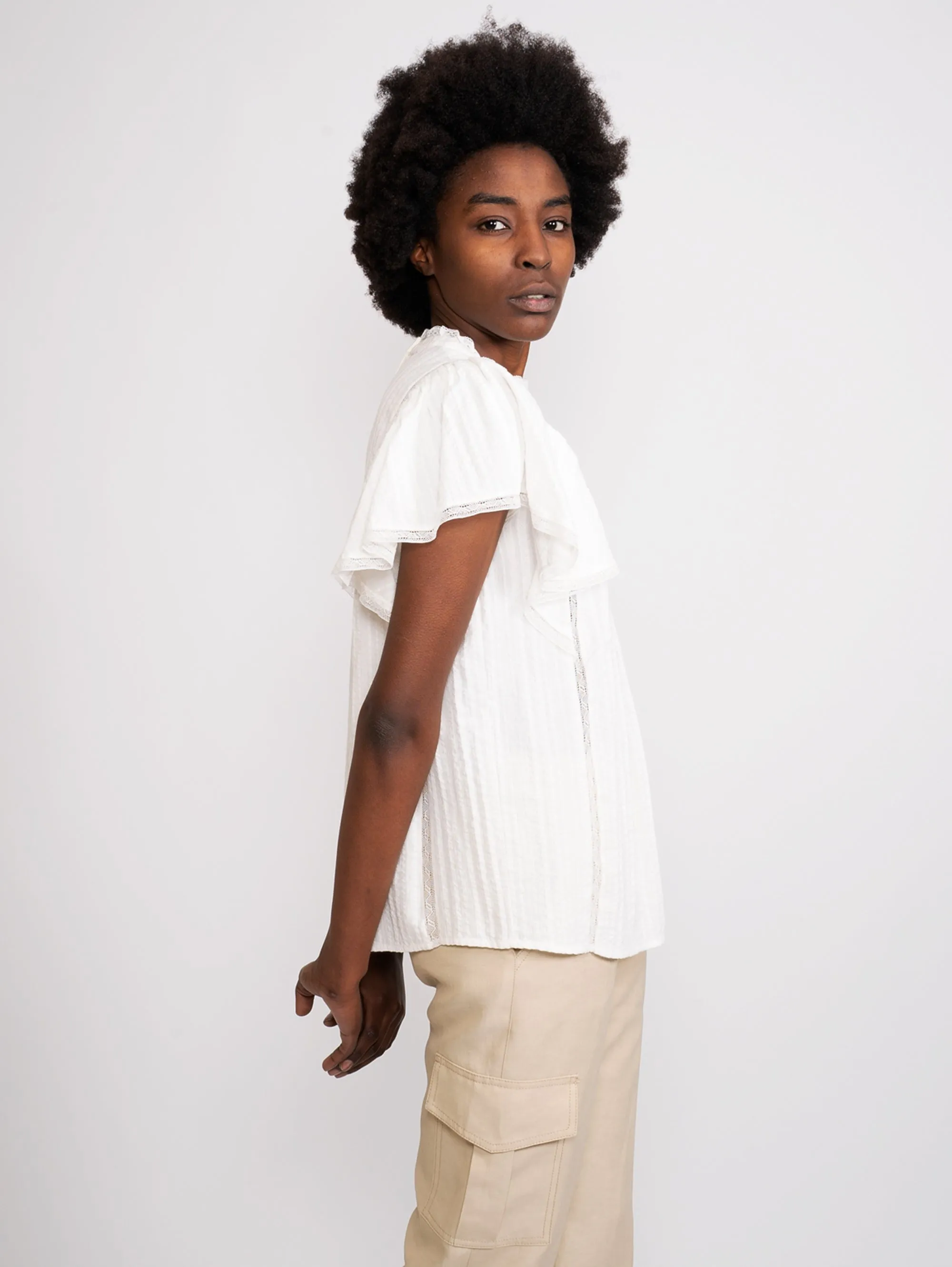 Top in Mussola di Cotone Bianco