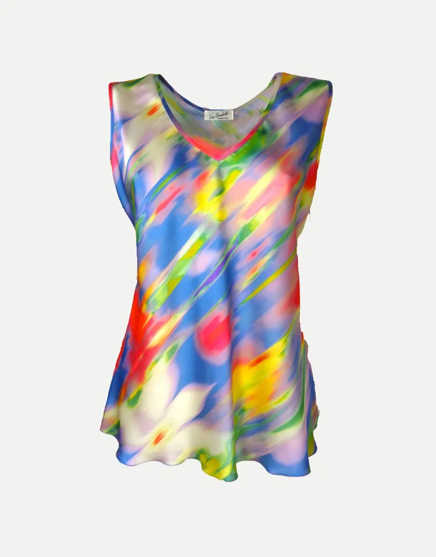 Top in raso fantasia