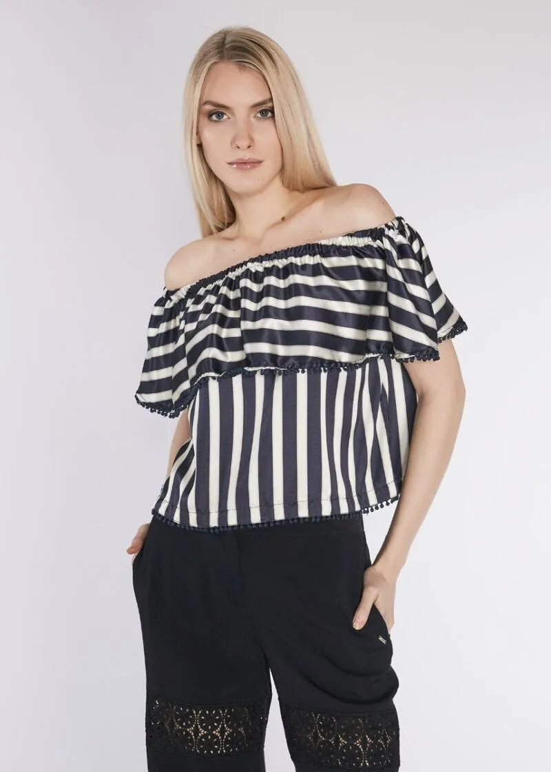 Top in raso rigato