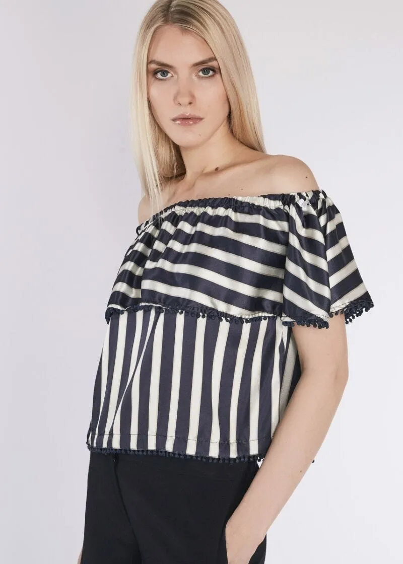 Top in raso rigato