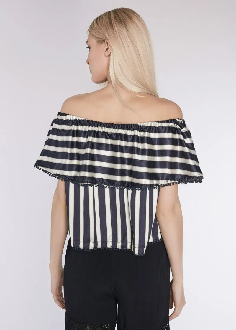 Top in raso rigato
