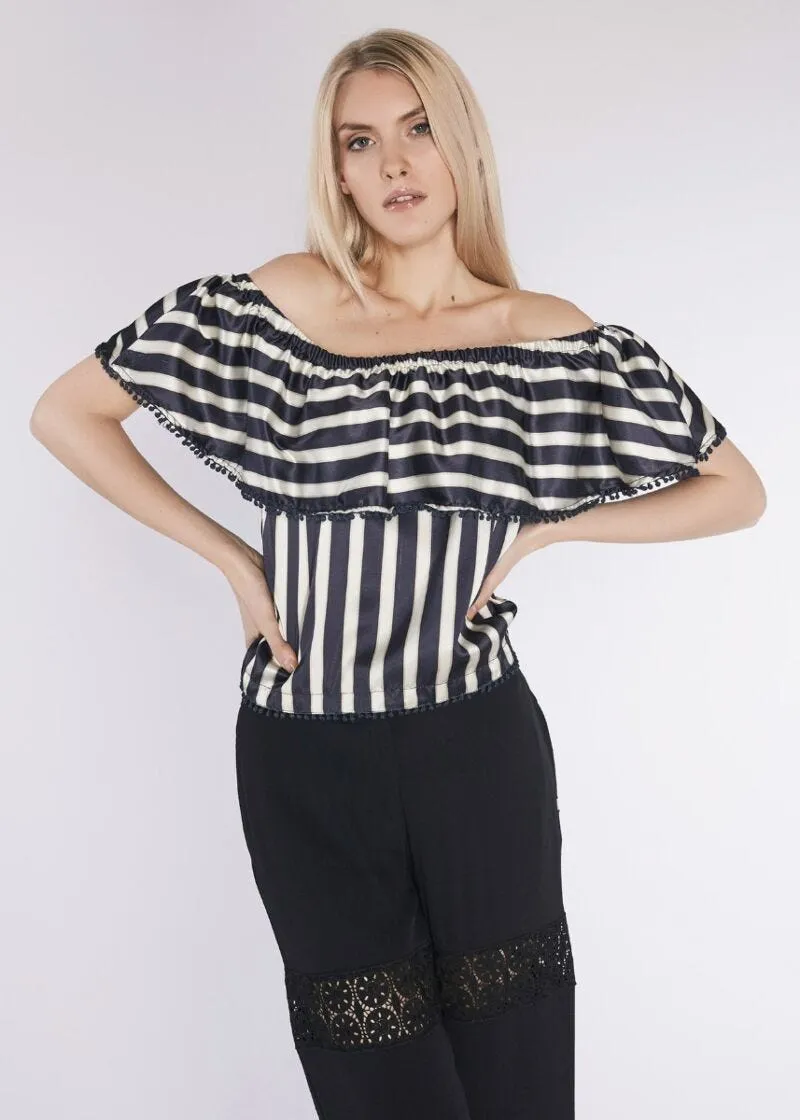 Top in raso rigato