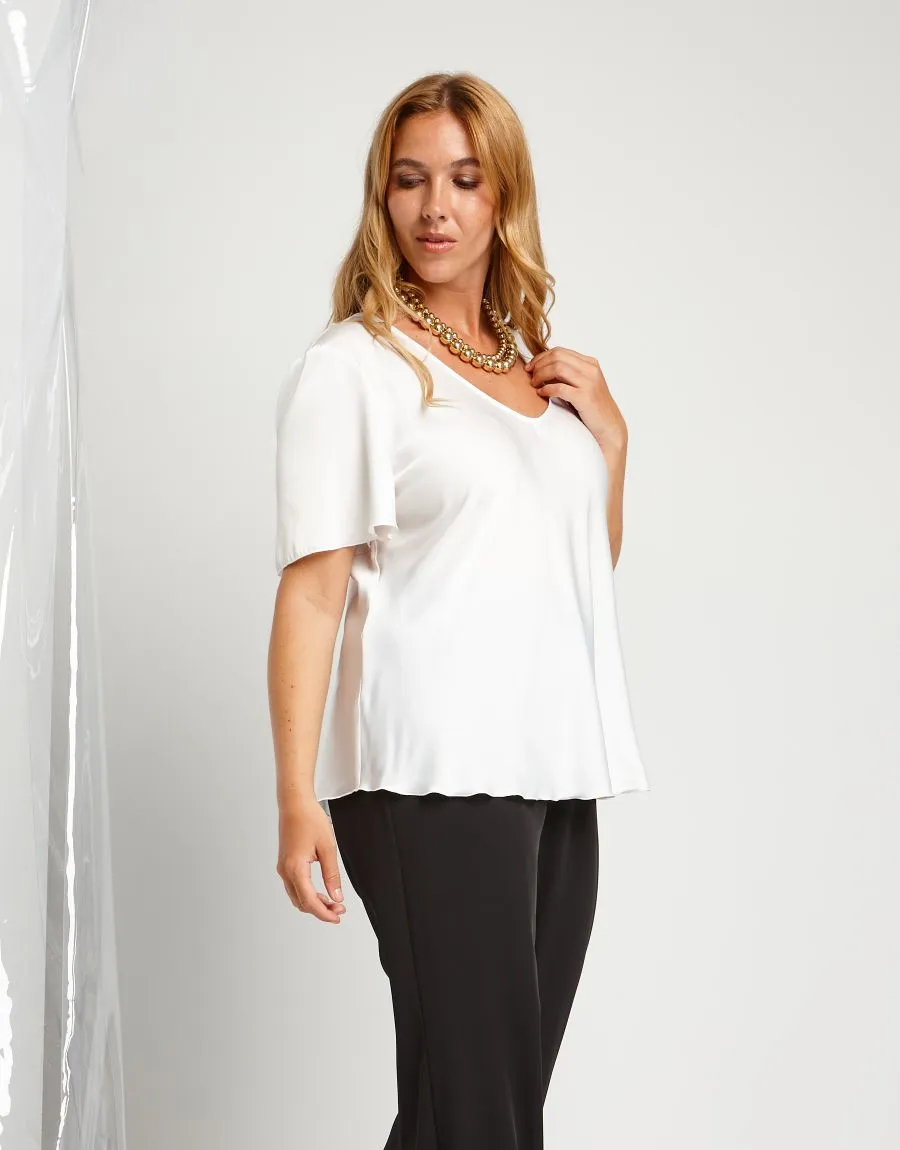 Top in raso sbieco